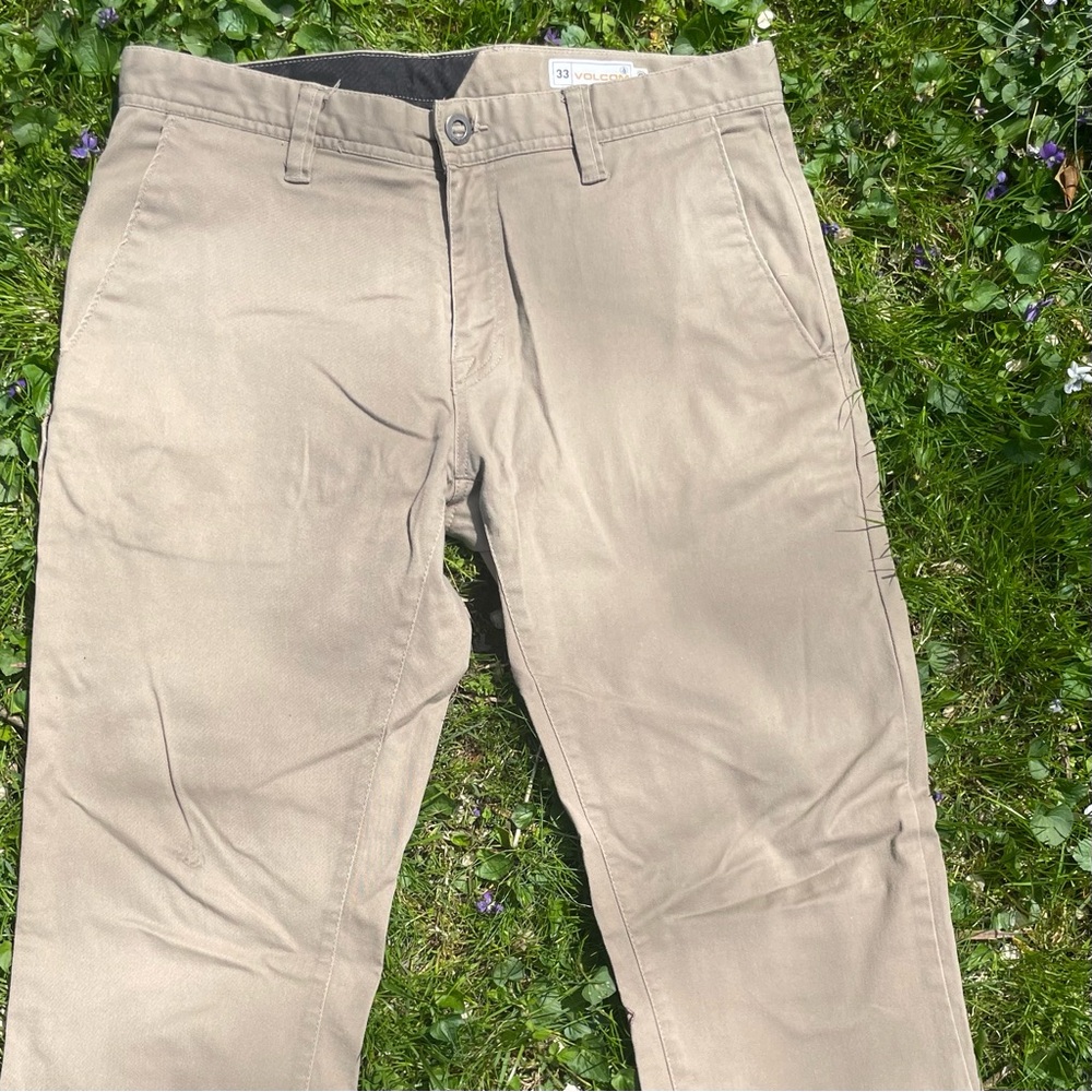 Volcom True to This Tan Chinos Khakis Classic Cotton Blend